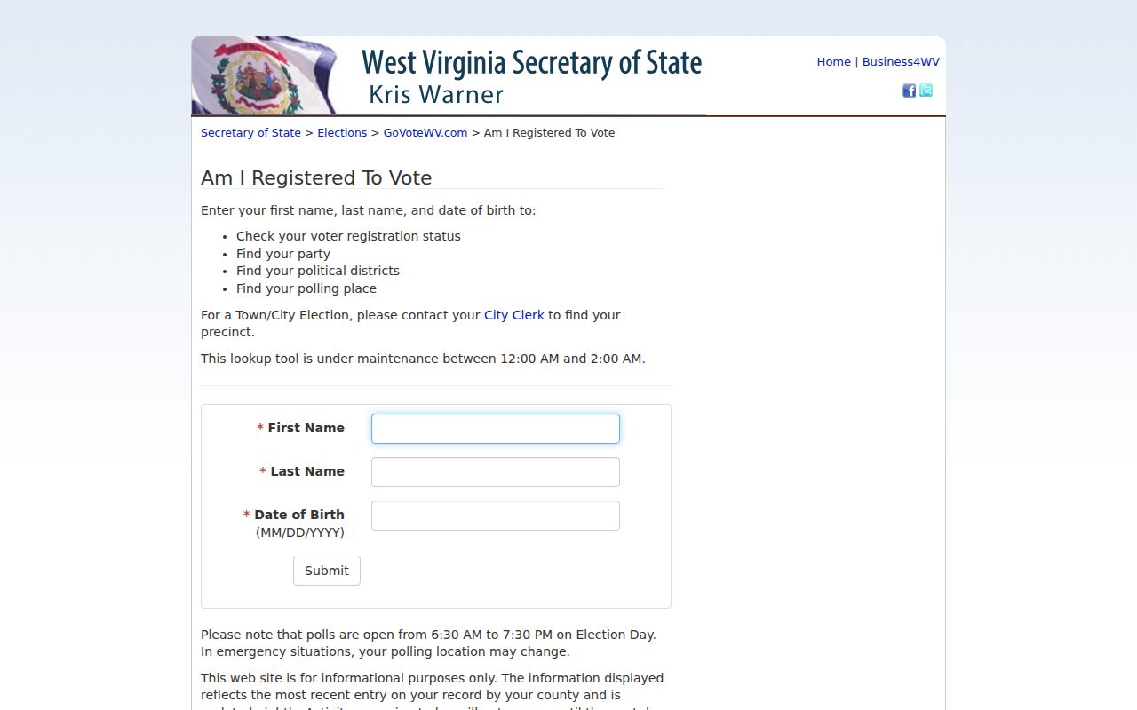 Dunbar residents directory West Virginia voter lookup