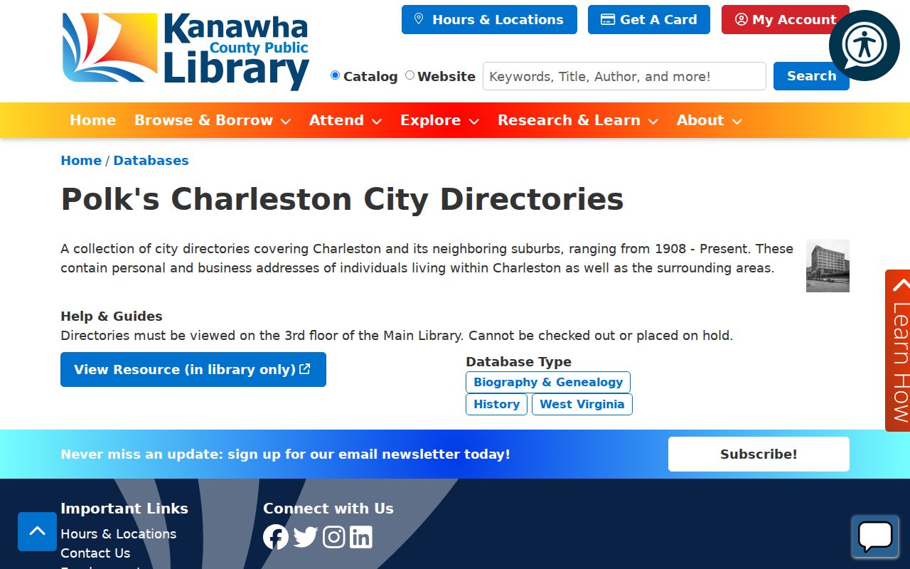 Dunbar city directory access through the KCPL Polk collection page