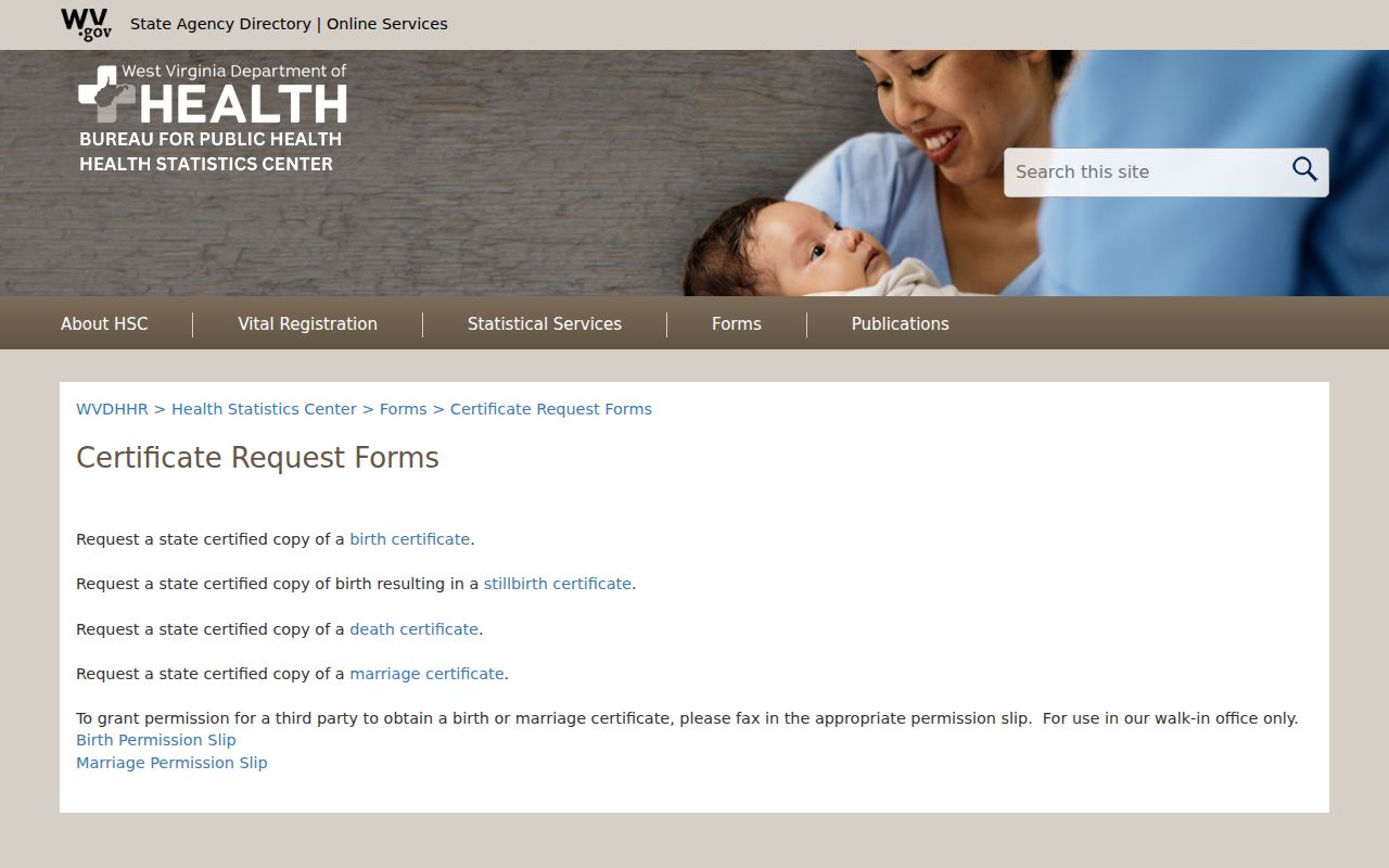 Dunbar residents directory West Virginia vital record forms